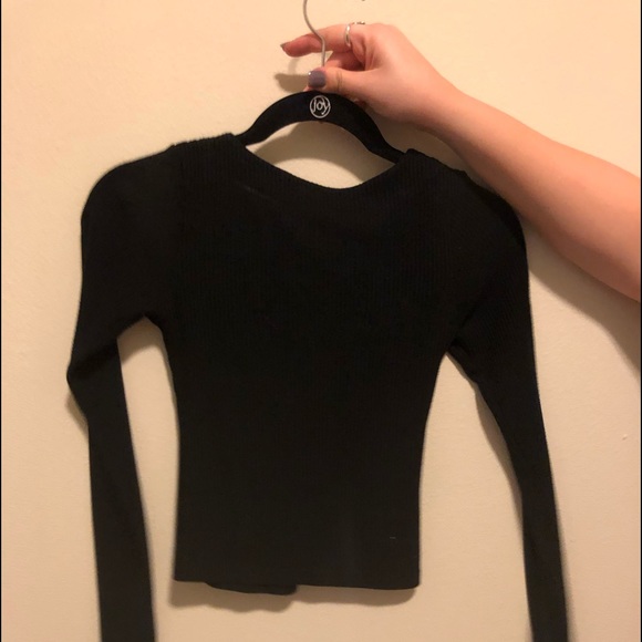 long sleeve open tie front - Picture 2 of 2